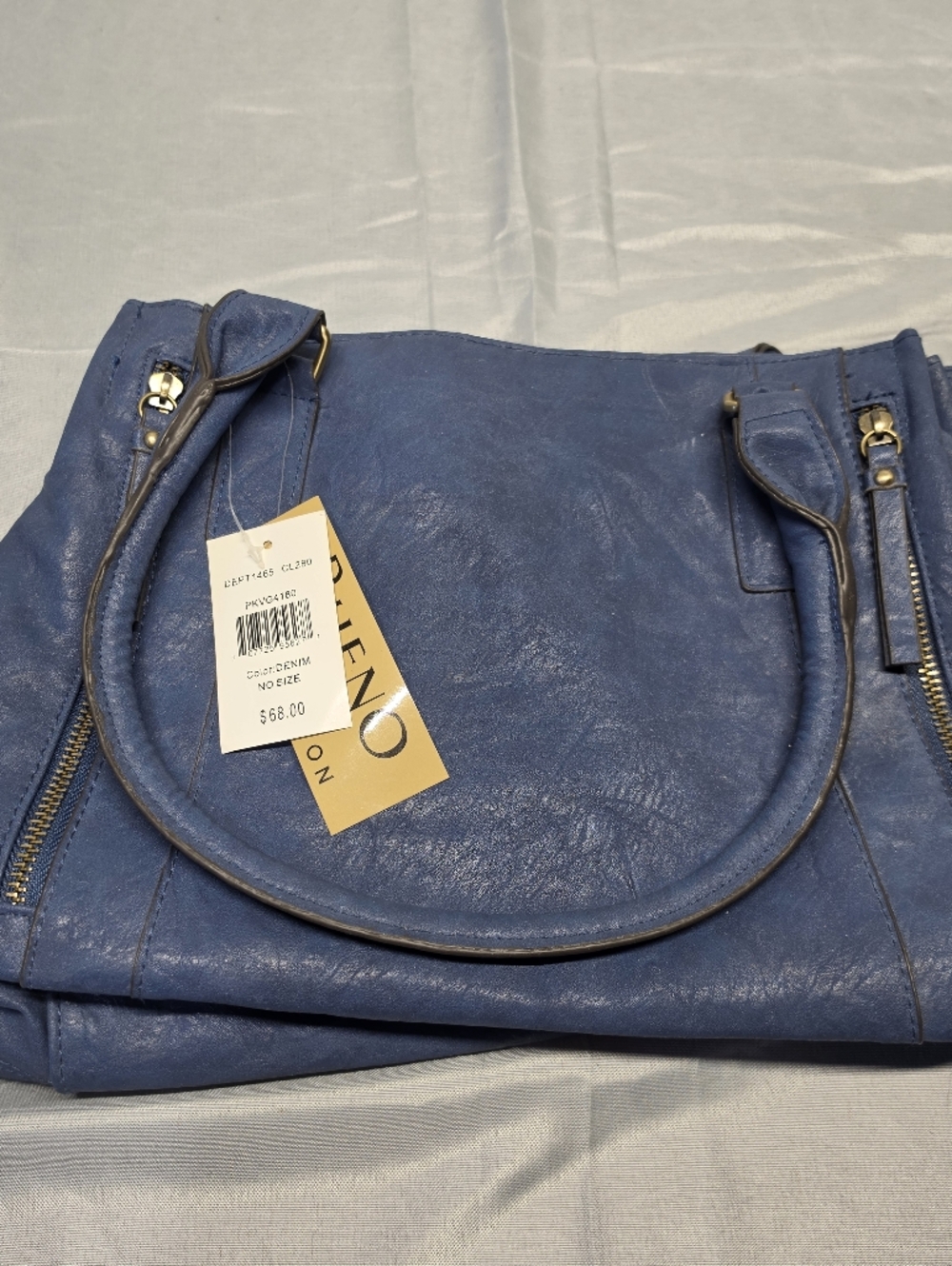 NWT Bueno Blue Leather Tote Bag